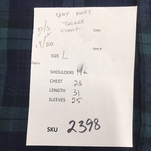 VINEYARD VINES Flannel Shirt Men L Blue Kelly Green Tartan Plaid Prep Notre Dame - Picture 16 of 16